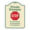 Signmission Designer Series-Private Driveway No Turn Around Or Trespassing No Exceptions W, 24" H, TG-1824-9922 A-DES-TG-1824-9922 - alternate 1
